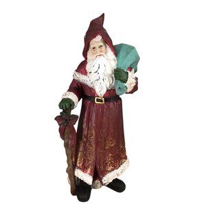 Creative Old World Santa With Cane & Satchel Christmas Holiday 15.5" Privative
